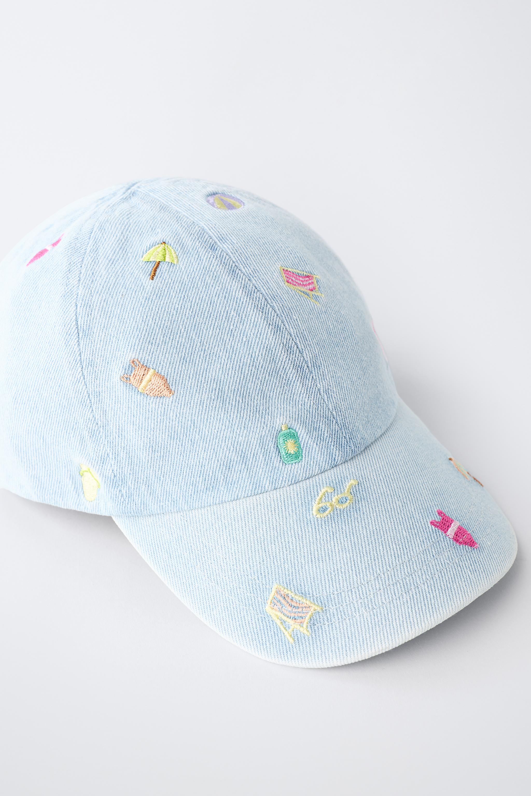 CASQUETTE EN DENIM À BRODERIES D'ÉTÉ